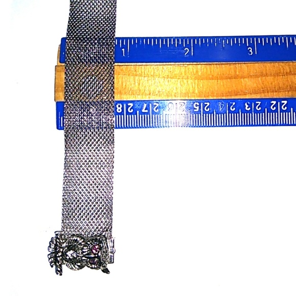 ⏳SALE c.1970s VINTAGE Sarah Cov Owl Mesh Bracelet - Picture 5 of 8